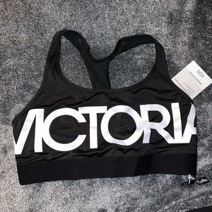 VICTORIAS SPORT: Black Sports Bra with Mesh Back